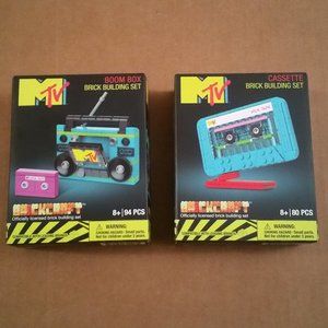 MTV Boom Box 94 Pcs & Cassette 80 Pcs Brick Building Sets Bundle by Brickcraft